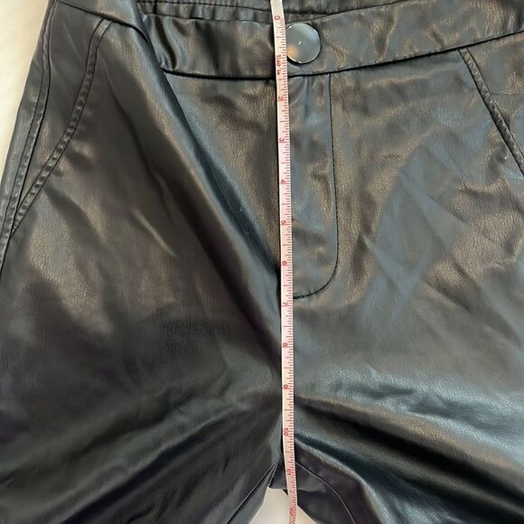 Zara Black Skinny Faux Vegan Leather Pants With Zipper Ankles XS - Picture 14 of 15